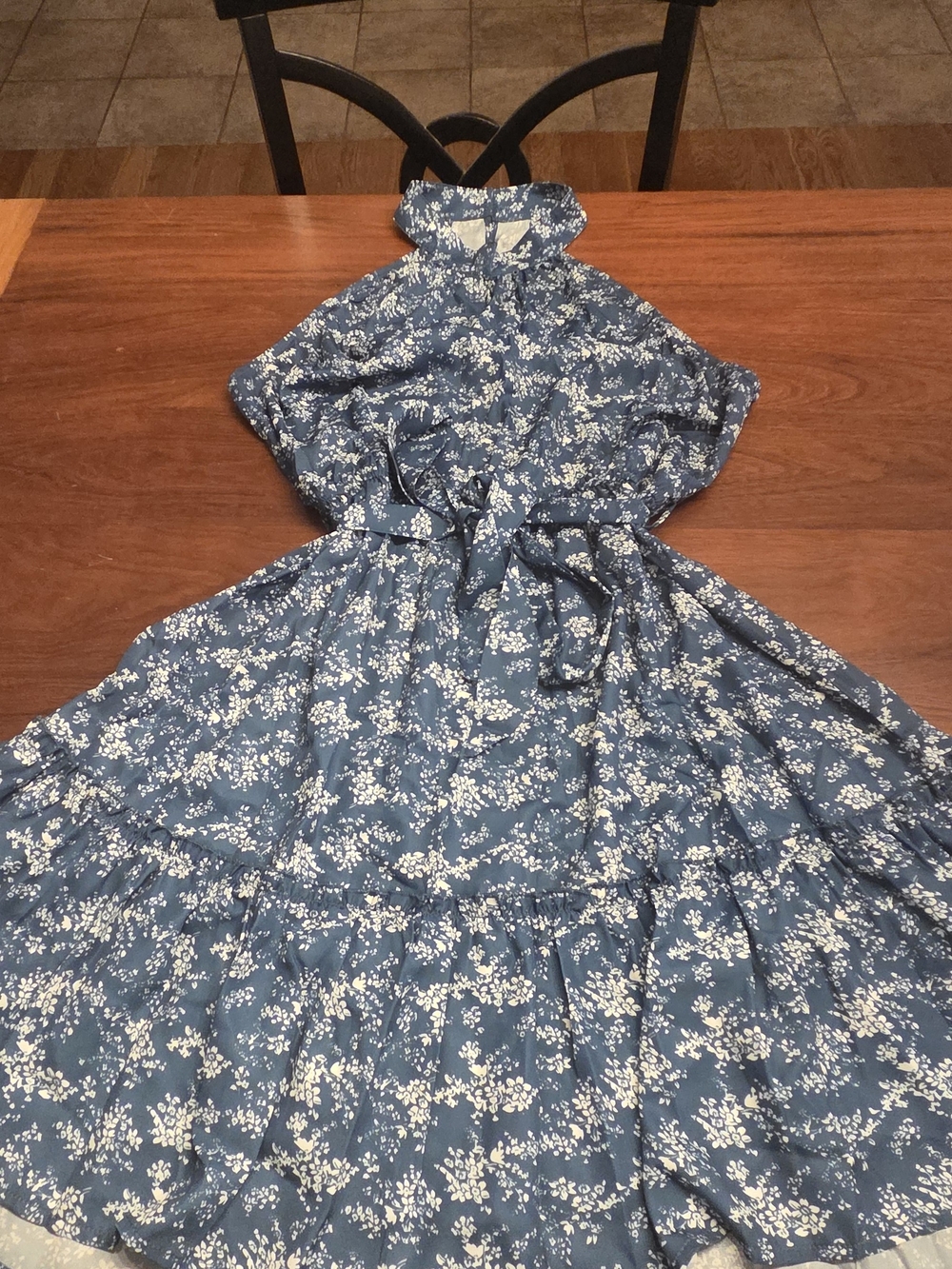Cupshe Blue and White Floral Midi Dress
